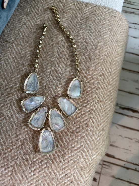 Kendra Scott Jewelry - Kendra Scott Gold Necklace with Iridescent White Stone Drops